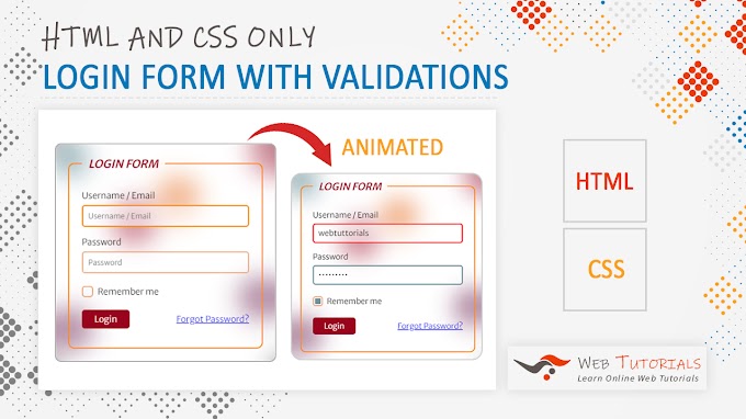 Animated Login Form in HTML CSS with Validations