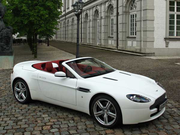 Modern White Aston Martin V8 Vantage