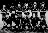 Selección de ESPAÑA - Temporada 1989-90 - Chendo, Zubizarreta, Michel, Roberto, Andrinúa y Villarroya; Julio Salinas, Manolo, Jiménez, Sanchís y Martín Vázquez - HUNGRÍA 2 (Pinter 2), ESPAÑA 2 (Julio Salinas y Michel) - 11/10/1989 - Mundial de Italia 1990, fase de clasificación - Budapest (Hungría), Nepstadion - Alineación: Zubizarreta; Chendo, Andrinúa, Sanchís, Jiménez; Michel, Roberto, Martín Vázquez, Villarroya; Manolo (Fernando Hierro, 81') y Julio Salinas (Pardeza, 69')