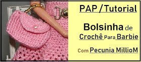 DIY Crochê Barbie - Bolsinha Com Ponto Em Relevo e Crochê Com Contas PAP Com Pecunia MillioM