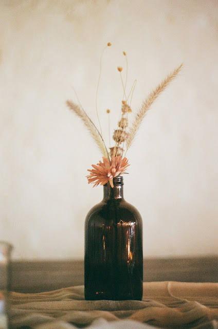 amber glass vase