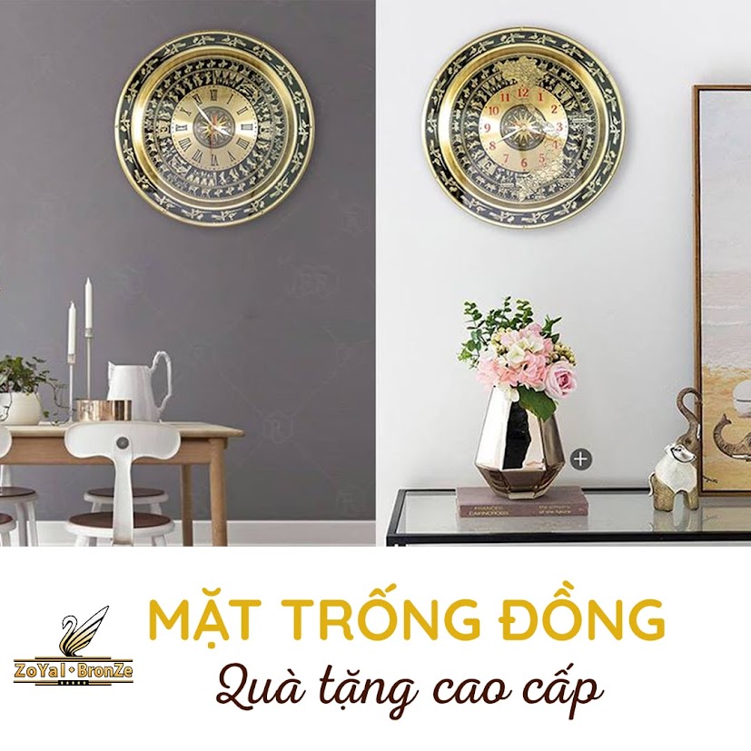 [A117] Mặt trống đồng phong thủy chạm thủ công cao cấp