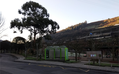 Parada de autobus de Ollargan, inicio del recorrido