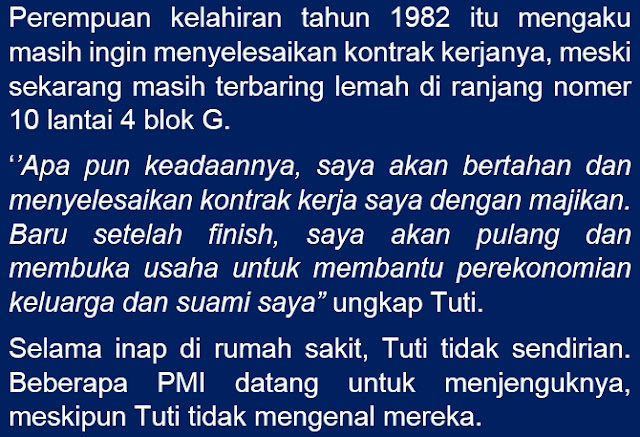 Kisah Sedih...! TKW Hongkong Ini Baru Bekerja dan Menderita Batu Ginjal, Tetapi Tidak Putus Asa dan Ingin Tetap Bekerja Demi Keluarga