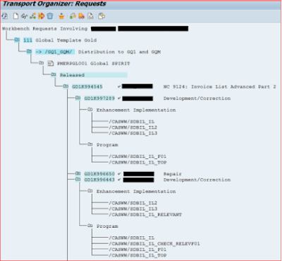 How to compare the contents of transport Request?