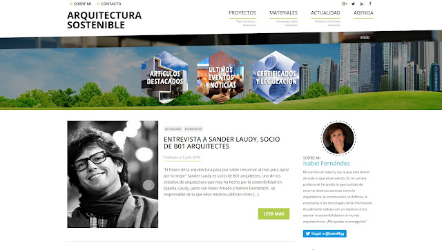 Sobre le blog de Arquitectura, Arquitectura Sostenible creado por Isabel fernandez