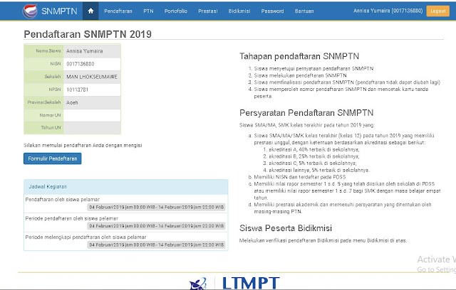 Cara Mendaftar SNMPTN Tahun 2019