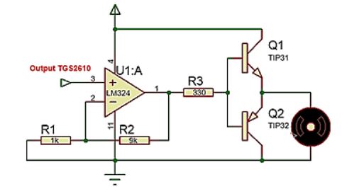 Implementasi sensor Gas TGS2610 dengan motor DC