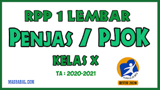 RPP 1 Lembar Penjas PJOK Kelas X Revisi Tahun 2020