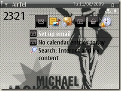 Screenshot of the MJ Tribute by LS theme for E71