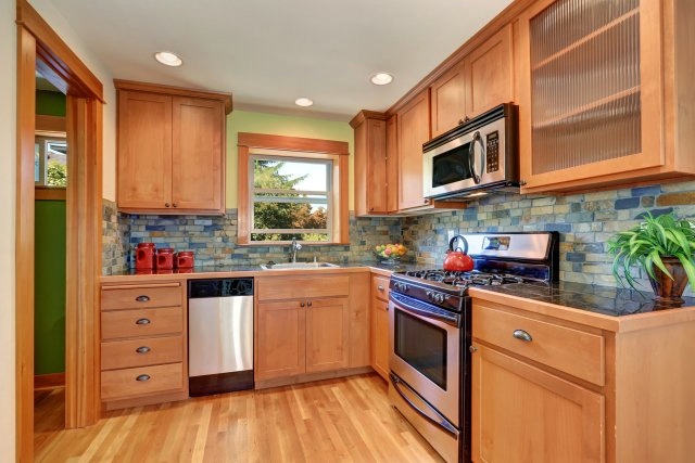 beautiful brown kitchen ideas with light brown cabinet