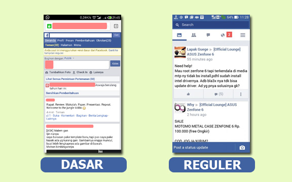 Bagaimana cara merubah tampilan facebook dari versi reguler atau versi yang ketika ini denga Cara merubah tampilan Facebook Reguler ke Versi Dasar