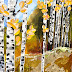 Aspen Trees, collage, one - by Carol Engles