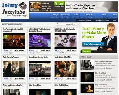 Johny Jazzytube Blogger Template