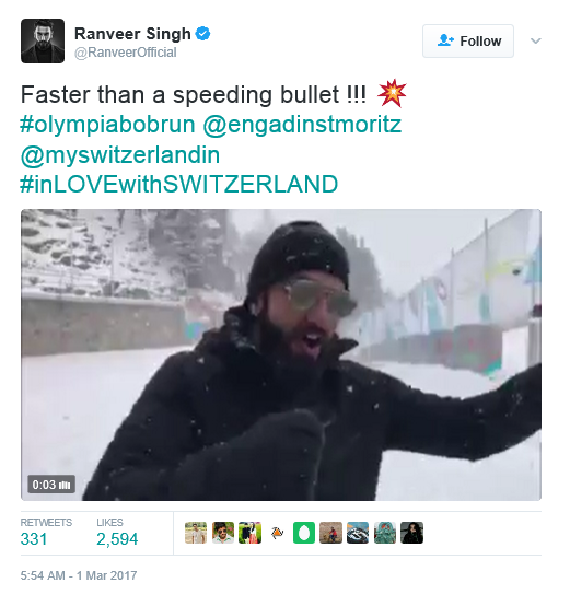 Watch: Ranveer Singh faster than a bullet train