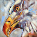 ORIGINAL CONTEMPORARY BALD EAGLE on Panel in OILS by OLGA WAGNER -
SOLD