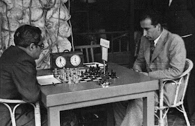 Julius Sunyer-Rafael Doménech en el I Torneo Internacional de Ajedrez de Sitges 1934