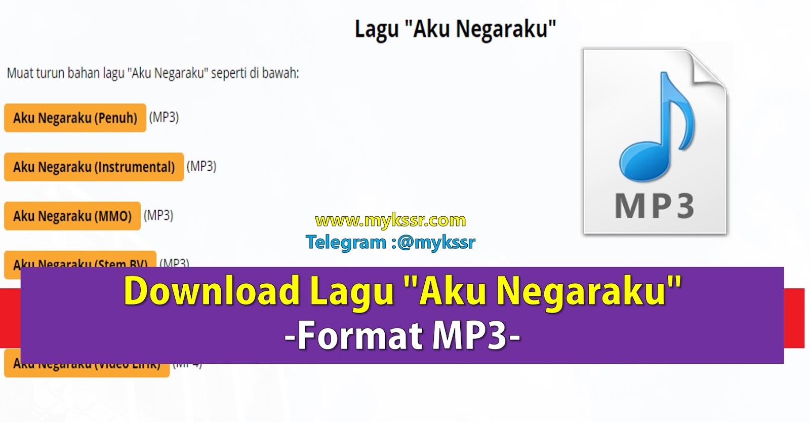 Download Lagu "Aku Negaraku" -Format MP3- & Lirik Lagu 
