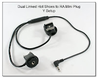 Dual Linked Hot Shoes to RA Mini Plug - 