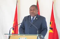 President of Mozambique speaking to the press