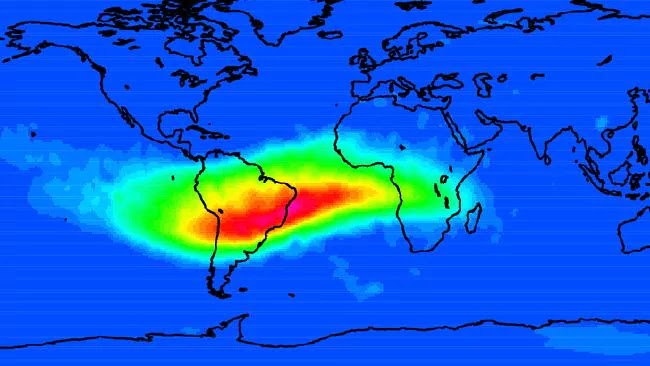 Estudo da anomalia do Atlântico Sul revela o crescimento do buraco no campo magnético da Terra