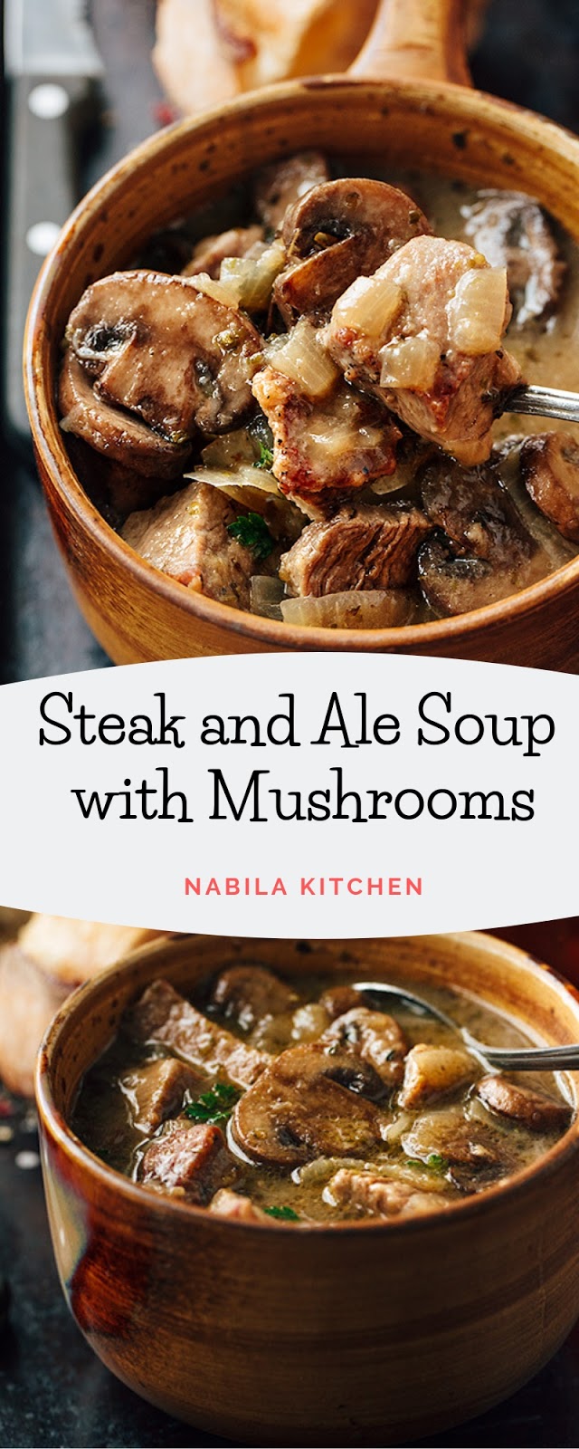   Tasty Steak and Ale Soup with Mushrooms Recipe