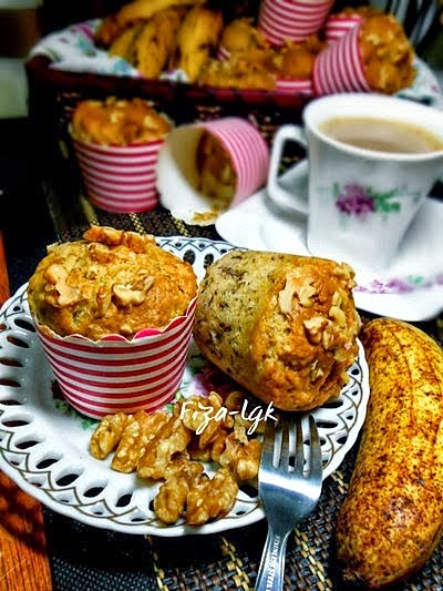 MUFFIN PISANG WALNUT  Fiza's Cooking