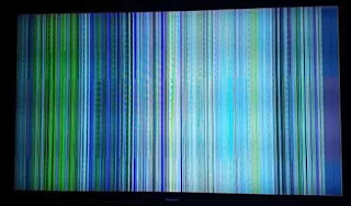 the vertical striped LED TV damage
