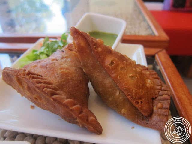 image of lamb samosa at Hoboken Dhaba, New Jersey NJ