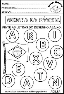 Atividades para educação infantil,semana da Pátria