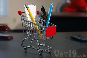 desktop organizer shaped like a shopping cart