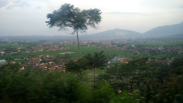 pemandangan dari dalam kereta api