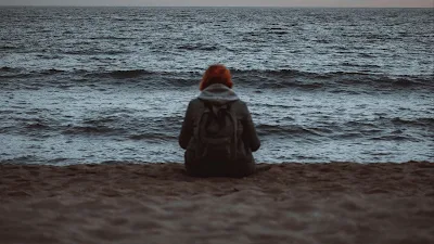 HD Wallpaper Alone Girl, Beach, Sand, Sea, Sunset