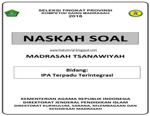 Contoh Soal KSMO IPA MTs Tingkat Provinsi