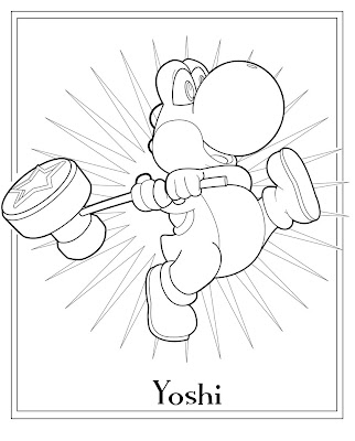 Mario Brothers Coloring on Yoshi Coloring Page Mario Luigi And All Related Content Are Copyright