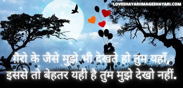 Love couple shayari image in hindi and english.