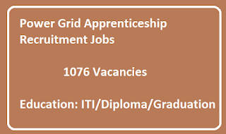 Power Grid Apprenticeship Recruitment Jobs - 1076 Vacancies