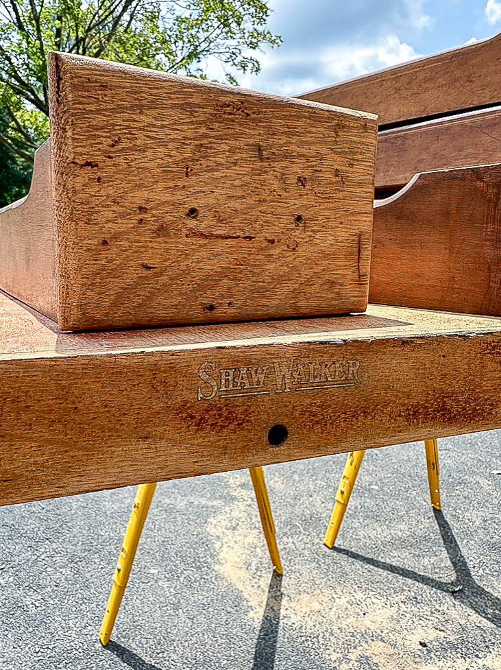 Shaw Walker oak card catalog