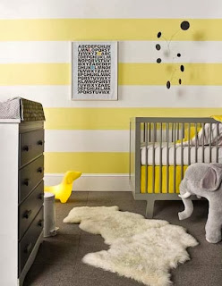 Dormitorio bebé gris amarillo