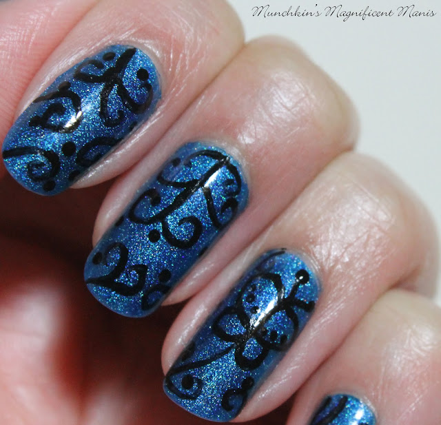 Butterfly and Swirls Nail Design