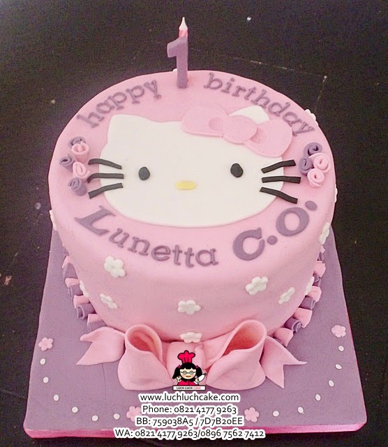 Luch Luch Cake Kue  Tart  Hello  Kitty  2D Fondant  Daerah 