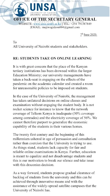 UoN management forces online exams