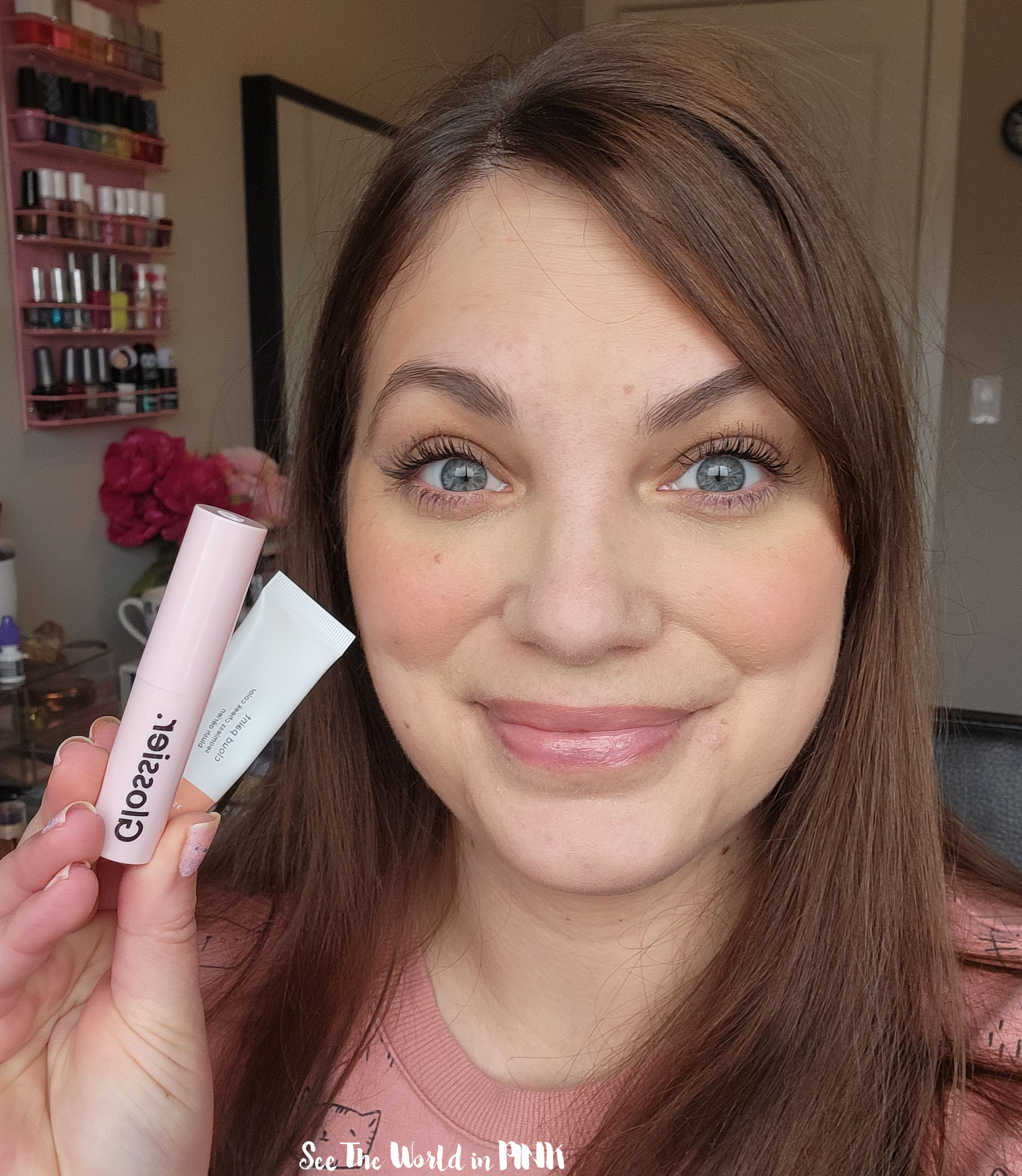 Finally Trying Glossier - Ultralip High Shine Lipstick with Hyaluronic Acid & Cloud Paint Gel Cream Blush