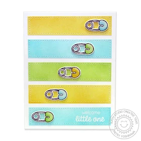 Sunny Studio Stamps: Baby Bear Diaper Pin Card by Mendi Yoshikawa