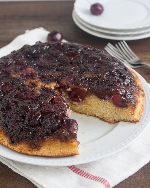 Cherry-Cornmeal Upside-Down Cake