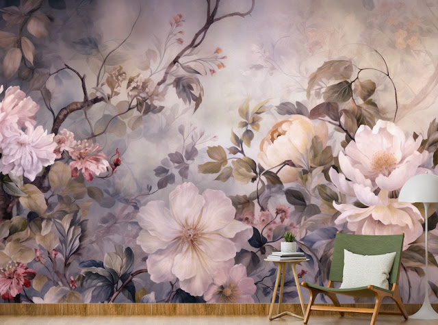 Barok Blossom Pink Color Wallpaper