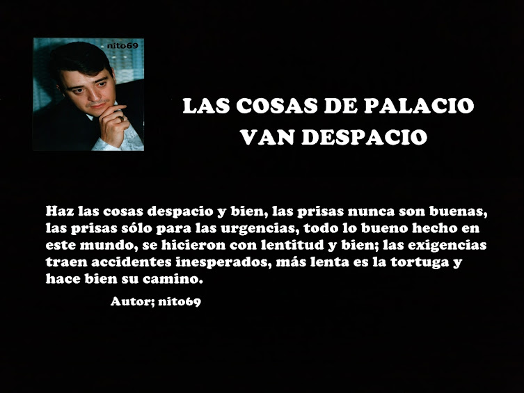 LAS COSAS DE PALACIO VAN DESPACIO