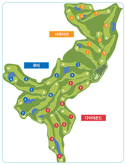 한림용인cc 골프 코스 전체 조감도