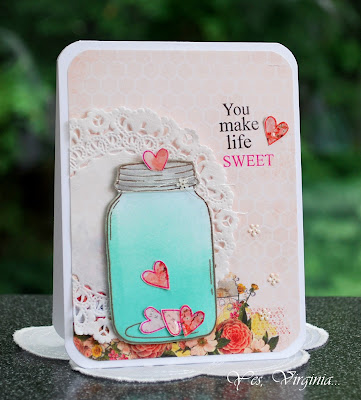 SRM Stickers Blog - Guest Designer - Virginia Lu - #guestdesigner #virginialu #card #tags #janesdoodles #clearstamps #doilies #chalkboard #markers #kraftpillowboxes #twine