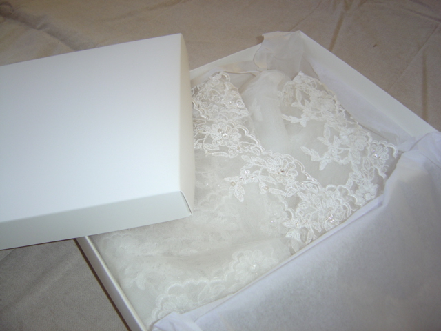 My veil was steam ironed and put in a lovely box cowered in silk paper with